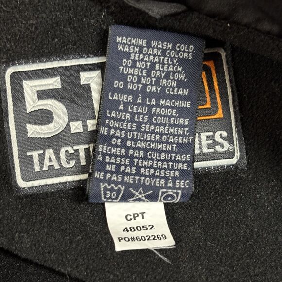 5.11 Tactical Jacket Men's XL Black Lined Packable Rain Wind Resistant 48052 - Picture 7 of 9